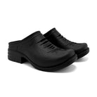 Pair of Westech Outrider slip-on shoes in Raven Black on white background, supportive and breathable EVA design, Made in USA