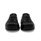 Pair of Westech Outrider slip-on shoes in Raven Black on white background, supportive and breathable EVA design, Made in USA