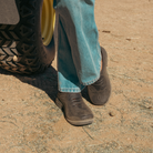 Westech Outrider Raven Black shoes being worn outdoors, perfect lightweight Western slip-ons for daily adventures and comfort after boots